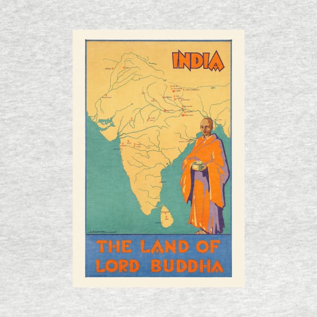 India The land of Lord Buddha Vintage Poster 1930 by vintagetreasure